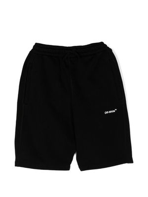 Off-White Kids Diag logo-print track shorts - Black