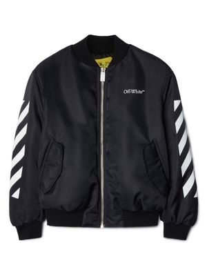 Off-White Kids Diag-stripe bomber jacket - Black