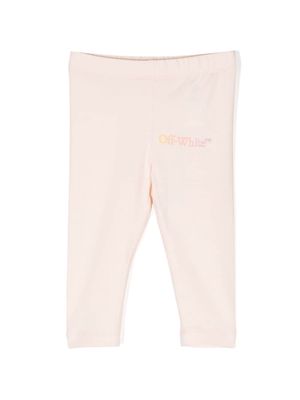 Off-White Kids Diag-stripe cotton leggings - Pink