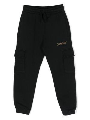 Off-White Kids Diag-stripe jersey track pants - Black