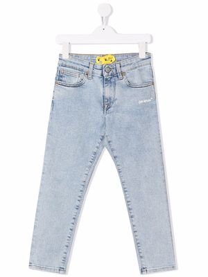 Off-White Kids Diag-stripe skinny jeans - Blue