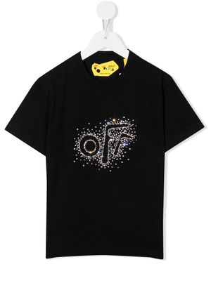 Off-White Kids embellished-logo cotton T-shirt - Black