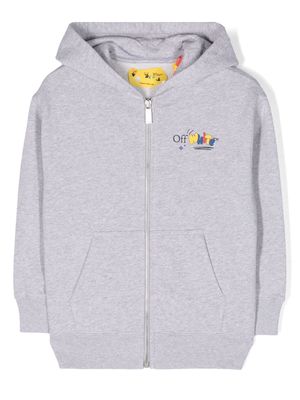 Off-White Kids Funny cotton hoodie - Grey