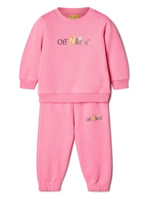 Off-White Kids Funny Flowers-print cotton tracksuit - Pink