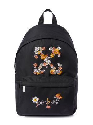 Off-White Kids Funny Flowers zipped backpack - Black