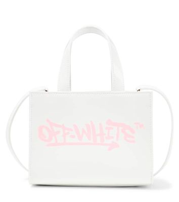 Off-White Kids Graffiti logo leather shoulder bag