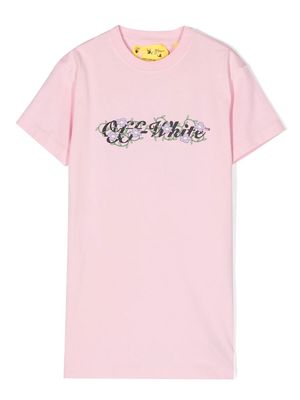 Off-White Kids graphic-print T-shirt dress - Pink