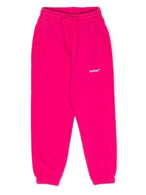 Off-White Kids graphic-stripe track pants - Pink