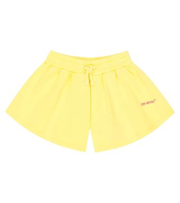 Off-White Kids Helvetica Butterfly cotton jersey shorts
