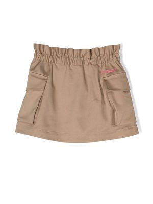 Off-White Kids Helvetica cargo skirt - Brown