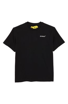 Off-White Kids' Industrial Logo Graphic Tee in Black Yellow