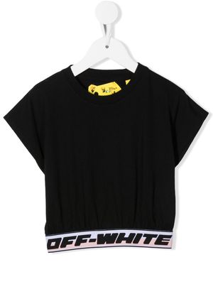 Off-White Kids logo band short-sleeve T-shirt - Black