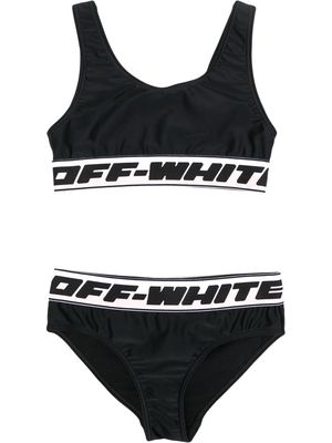 Off-White Kids logo-band two-piece bikini - Black