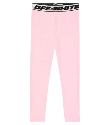 Off-White Kids Logo cotton-blend leggings