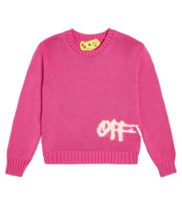 Off-White Kids Logo cotton-blend sweater
