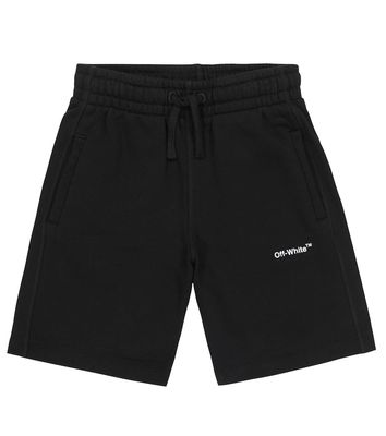 Off-White Kids Logo cotton jersey track shorts