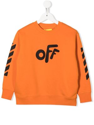 Off-White Kids logo cotton sweatshirt - Orange