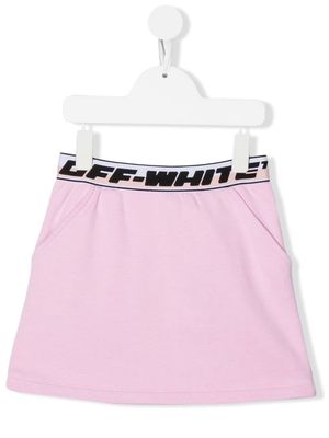Off-White Kids logo embroidered mini skirt - Pink