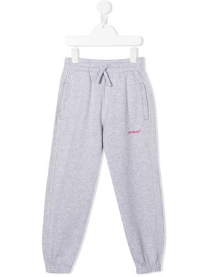 Off-White Kids logo-embroidered track pants - Grey