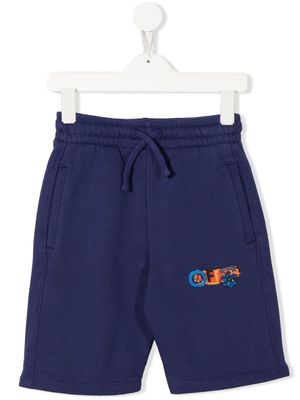 Off-White Kids logo-embroidered track shorts - Blue