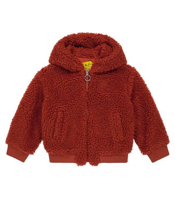 Off-White Kids Logo faux shearling hoodie