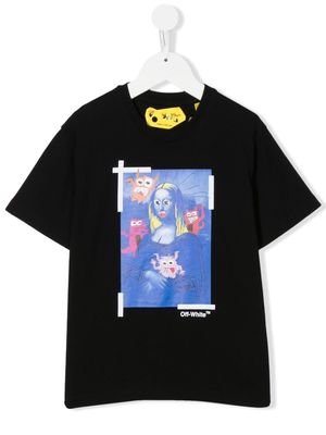 Off-White Kids logo graphic-print T-shirt - Black