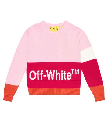 Off-White Kids Logo intarsia cotton sweater