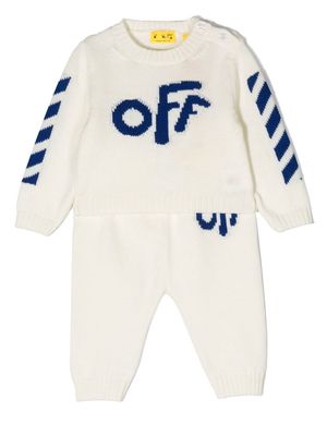 Off-White Kids logo-intarsia knitted tracksuit