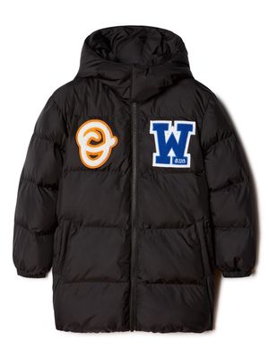 Off-White Kids logo-patch puffer jacket - Black