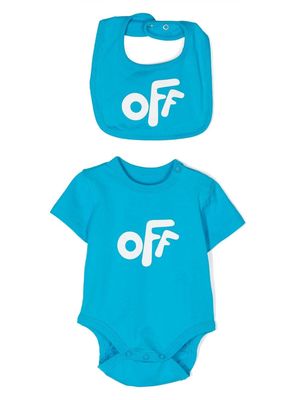 Off-White Kids logo-print body set - Blue