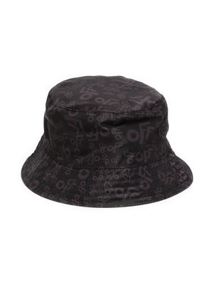 Off-White Kids logo-print bucket hat - Black