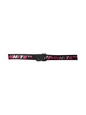 Off-White Kids logo-print buckle-fastening belt - Black