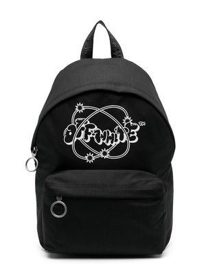 Off-White Kids logo-print canvas backpack - Black