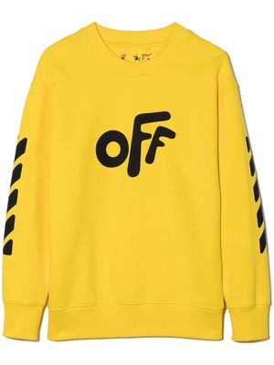 Off-White Kids logo-print cotton sweatshirt - Yellow