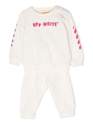 Off-White Kids logo-print cotton tracksuit - Neutrals