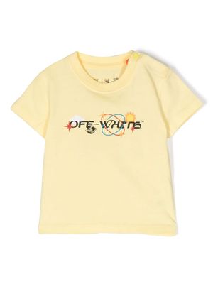 Off-White Kids logo-print detail T-shirt - Yellow