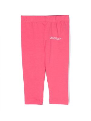 Off-White Kids logo-print elasticated-waist leggings - Pink