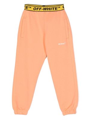 Off-White Kids logo-print jersey trousers - Orange