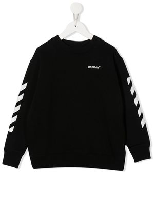 Off-White Kids logo-print organic sweatshirt - Black