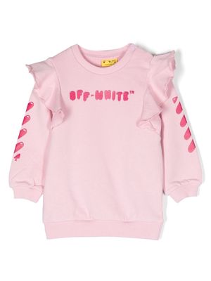 Off-White Kids logo-print sweater dress - Pink