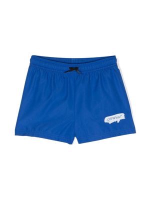 Off-White Kids logo-print swim shorts - Blue