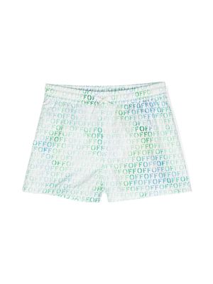 Off-White Kids logo-print swim shorts
