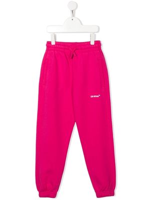 Off-White Kids logo-print track pants - Pink