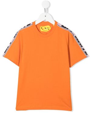 Off-White Kids logo tape-sleeve T-shirt - Orange