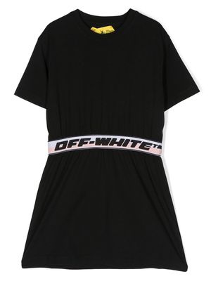 Off-White Kids logo-tape waistband dress - Black