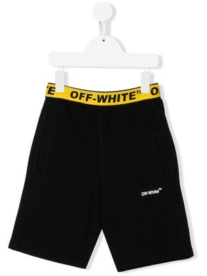 Off-White Kids logo track shorts - Black