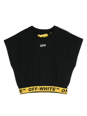 Off-White Kids logo-underband cotton T-shirt - Black