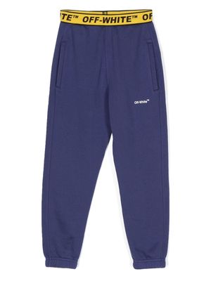 Off-White Kids logo-waist track pants - Blue