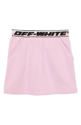 Off-White Kids' Logo Waistband Knit Skirt in Pink Black
