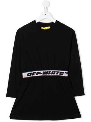 Off-White Kids logo-waistband mini dress - Black